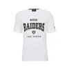 Hugo Boss Boss X Nfl Stretch-cotton T-shirt With Collaborative Branding In Raiders