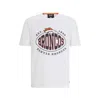 Hugo Boss Boss X Nfl Stretch-cotton T-shirt With Collaborative Branding In Broncos