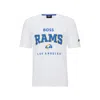 Hugo Boss Boss X Nfl Stretch-cotton T-shirt With Collaborative Branding In Rams