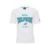 Hugo Boss Boss X Nfl Stretch-cotton T-shirt With Collaborative Branding In White