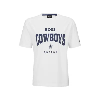 Hugo Boss Boss X Nfl Stretch-cotton T-shirt With Collaborative Branding In Cowboys