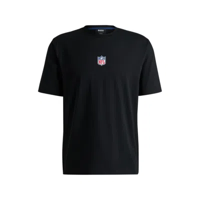 Hugo Boss X Nfl Stretch-cotton T-shirt With Special Branding In Black