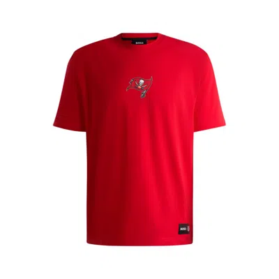 Hugo Boss X Nfl Stretch-cotton T-shirt With Special Branding In Multi