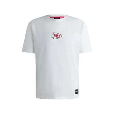 Hugo Boss X Nfl Stretch-cotton T-shirt With Special Branding In White
