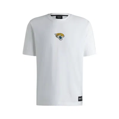 Hugo Boss X Nfl Stretch-cotton T-shirt With Special Branding In White