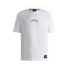 Hugo Boss X Nfl Stretch-cotton T-shirt With Special Branding In White