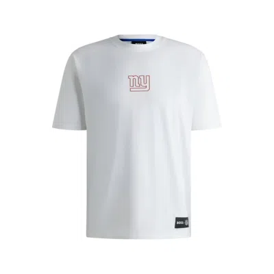 Hugo Boss X Nfl Stretch-cotton T-shirt With Special Branding In White