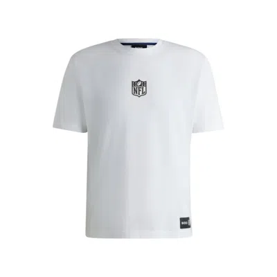 Hugo Boss X Nfl Stretch-cotton T-shirt With Special Branding In White