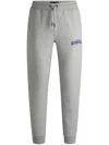 Hugo Boss Boss X Nfl Signature-tape Tracksuit Bottoms With Special Branding In Grey