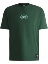 Hugo Boss Boss X Nfl Stretch-cotton T-shirt With Special Branding In Green