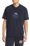 Hugo Boss X Nfl Tackle Graphic T-shirt In New England Patriots Dark Blue