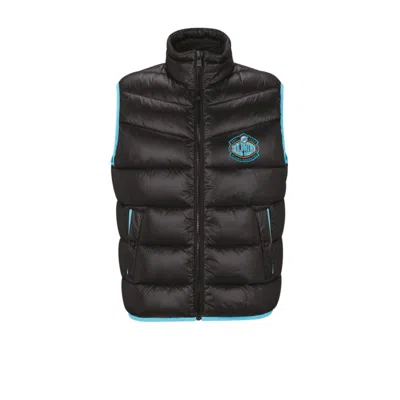 Hugo Boss X Nfl Water-repellent Padded Gilet With Collaborative Branding In Black