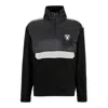 Hugo Boss Boss X Nfl Fumble Mixed Media Quarter Zip Pullover In Black