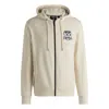 Hugo Boss Boss X Nfl Zip-up Hoodie With Special Branding In White