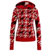 Hugo Boss Boss X Perfect Moment Houndstooth Hoodie In Virgin Wool In Red