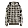 HUGO BOSS X PERFECT MOMENT KNITTED-WOOL HOODIE WITH HOUNDSTOOTH PATTERN