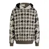 Hugo Boss Boss X Perfect Moment Knitted-wool Hoodie With Houndstooth Pattern In Beige