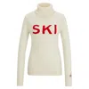 Hugo Boss Boss X Perfect Moment Slogan Sweater In Virgin Wool In Beige