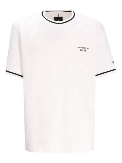 Hugo Boss X Porsche Contrast-trim T-shirt In Neutral