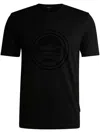 Hugo Boss Porsche X Boss Mercerized-cotton T-shirt With Special Branding In 001 Black
