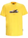 Hugo Boss Porsche X Mercerized-cotton T-shirt With Collaborative Branding In Yellow