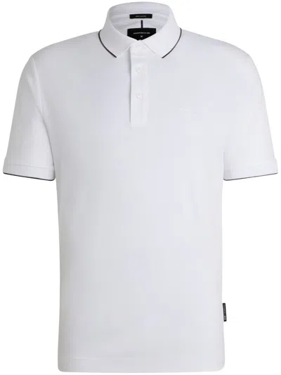 Hugo Boss X Porsche Logo-embroidered Polo Shirt In 白色