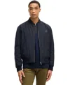 Hugo Boss Porsche X Canvas Jacket With Stripe Trims In Dark Blue