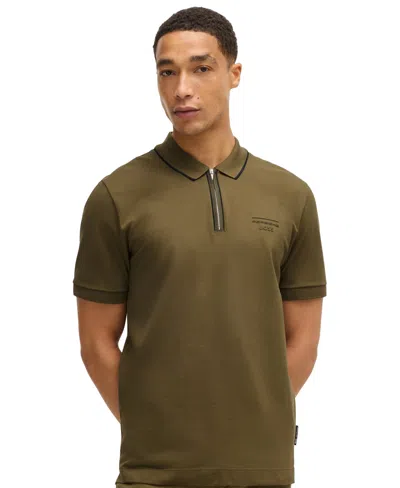 Hugo Boss X Porsche Men's Regular-fit Polo Shirt In Dark Green