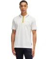 Hugo Boss X Porsche Paras Quarter Zip Polo Shirt In Natural