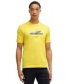 Hugo Boss Porsche X Mercerized-cotton T-shirt With Collaborative Branding In Yellow