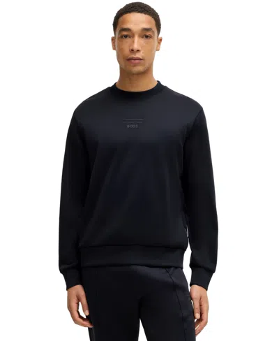 Hugo Boss X Porsche Men's Relaxed-fit Branded Sweatshirt In Dark Blue