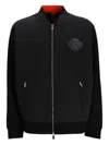 Hugo Boss X Porsche Skiles Logo-plaque Cotton Bomber Jacket In Black