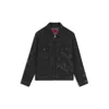 Hugo Boss X Rb Black-denim Jacket With Lasered Pattern In Black