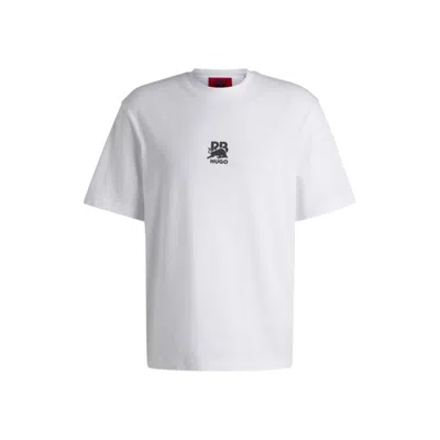Hugo Boss X Rb Cotton-jersey T-shirt With Carbon Stealth Logo In White