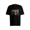 Hugo Boss X Rb Cotton-jersey T-shirt With Racing Print In Black