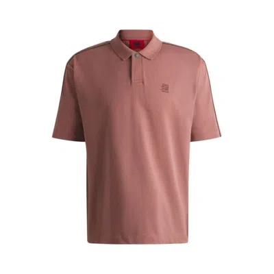HUGO BOSS X RB COTTON POLO SHIRT WITH BRANDED TAPE