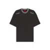 Hugo Boss X Rb Cotton T-shirt With Tipping And Logos In Black