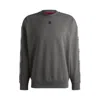 Hugo Boss Hugo X Rb Cotton-terry Sweatshirt With Branded Tape In Grey