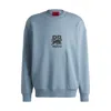 Hugo Boss X Rb Cotton-terry Sweatshirt With Carbon Stealth Logo In Blue