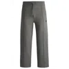 Hugo Boss Hugo X Rb Cotton-terry Tracksuit Bottoms With Logo Tape In Grey
