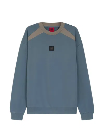 Hugo Boss X Rb Davalio Panelled Logo-patch Sweatshirt In Blue