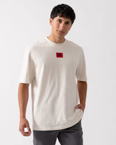 Hugo Boss X Rb Drambok Mens Relaxed Fit T-shirt With Signature Bull Motif In White