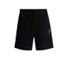 Hugo Boss X Rb Drawstring Shorts With Piping Details In Black