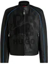 Hugo Boss X Rb Logo-embroidered Jacket In Black