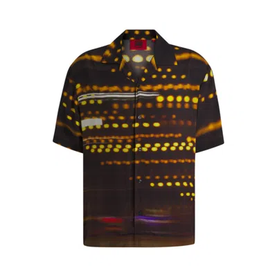 Hugo Boss X Rb Oversize-fit Shirt With Racing Print In Multi