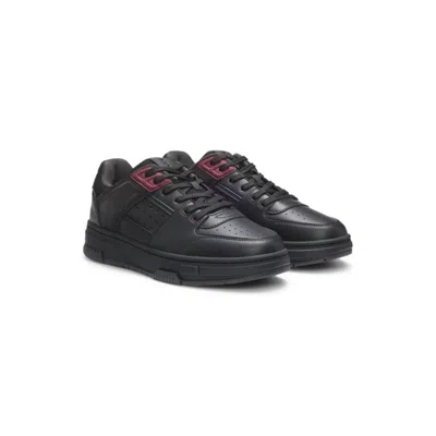 Hugo Boss X Rb Trainers With Bull-graphic Logo And Perforations In Black