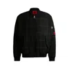 Hugo Boss X Rb Water-repellent Bomber Jacket With Grid Quilting In Black