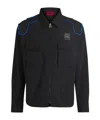 Hugo Boss X Rb Oversize-fit Overshirt With Carbon Stealth Logo In Black
