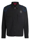 Hugo Boss X Rb Oversize-fit Overshirt With Carbon Stealth Logo In Black