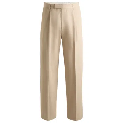 Hugo Boss X Shohei Ohtani Trousers In Water-repellent Cotton Twill In Beige